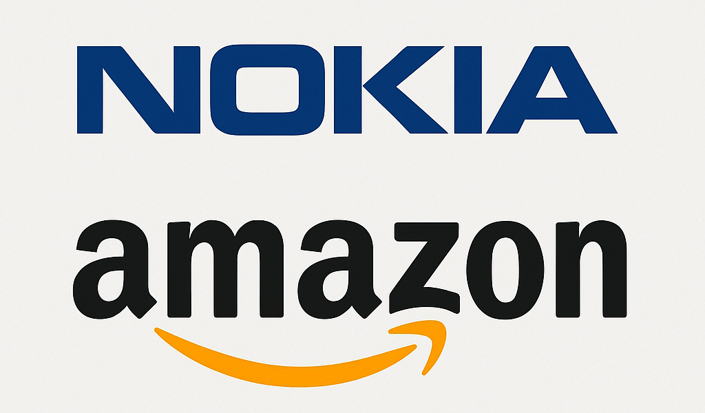 Logo Nokia, Amazon (Symbolbild) Logo Nokia, Amazon (Symbolbild)