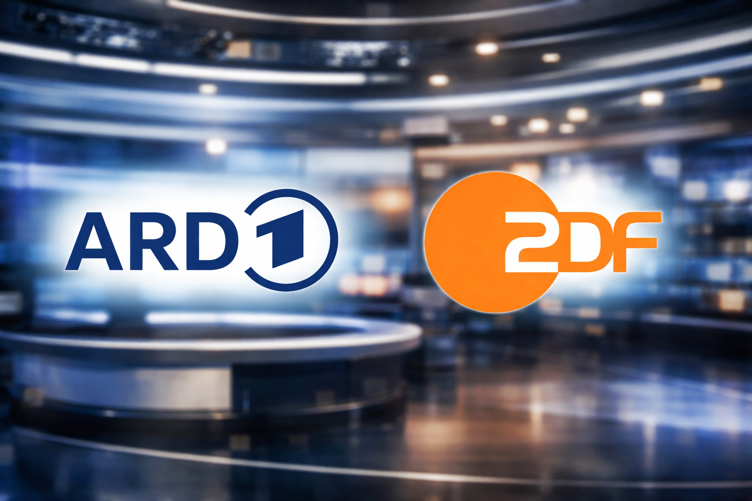 ARD und ZDF Logos im Studio / Bildquelle: KI-generiert: ChatGPT