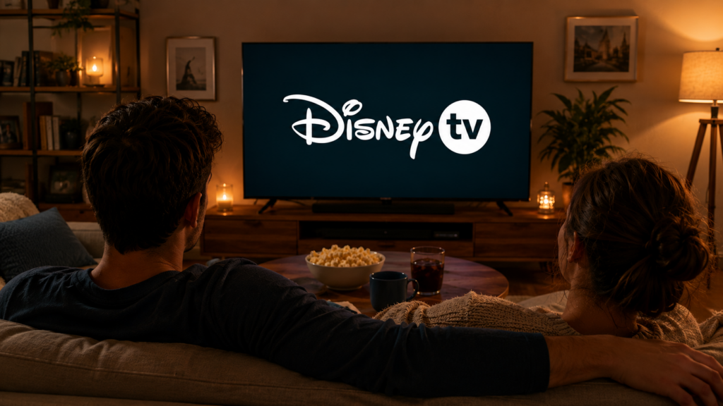 Gemütlicher Filmabend mit Disney TV / Bildquelle: KI-generiert: ChatGPT